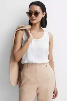 Шелковая майка Riley спереди Reiss, белый