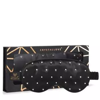Шелковая маска для глаз CRYSTALLOVE с кристаллами - черная