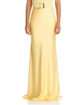 Шелковая макси-юбка Sergio Hudson, желтый