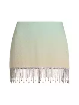 Шелковая мини-юбка с монограммой омбре Casablanca, цвет gradient