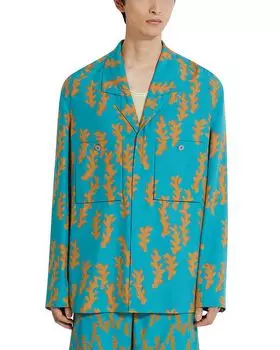 Шелковая оверсайфта с принтом Oasi ZEGNA, зеленый