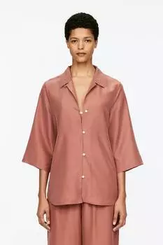 Шелковая пижамная рубашка Arket, красный