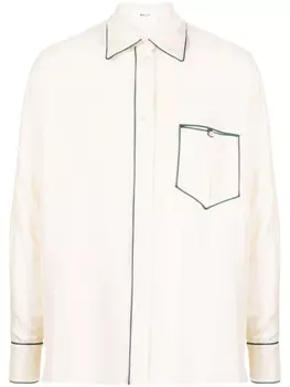 Шелковая пижамная рубашка с контрастным кантом Bally, белый