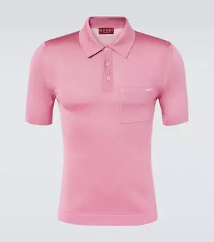 Шелковая поло Gucci, Magnolia Pink