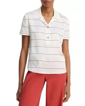 Шелковая поло-рубашка Vince, белый