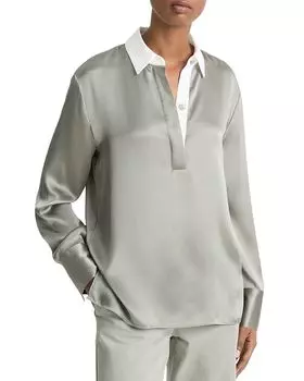 Шелковая регбийка Vince, серый