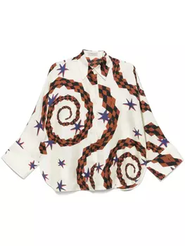 Шелковая рубашка Alberto Biani, белый