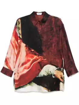 Шелковая рубашка Alexander McQueen, красный