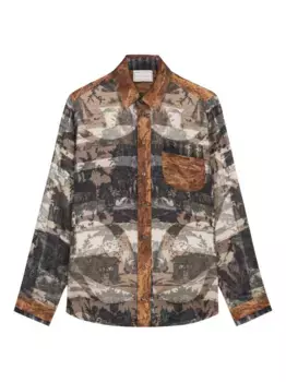 Шелковая рубашка Aloe с длинными рукавами Pierre-Louis Mascia, черный