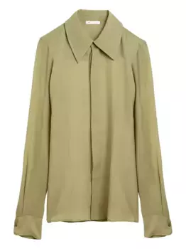 Шелковая рубашка AMI Paris, зеленый