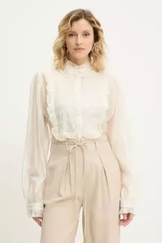 Шелковая рубашка Answear.Lab, бежевый