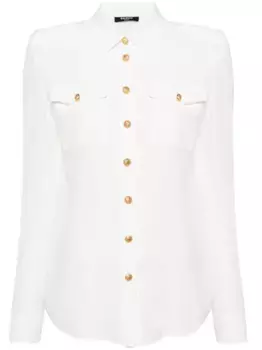 Шелковая рубашка BALMAIN, белый