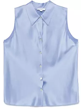 Шелковая рубашка без рукавов Vince, синий