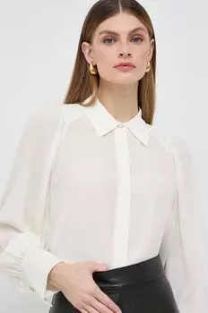 Шелковая рубашка Boss, бежевый