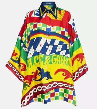 Шелковая рубашка carretto Dolce&Gabbana, мультиколор