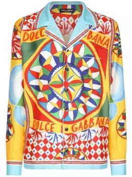 Шелковая рубашка Carretto DOLCE & GABBANA, желтый