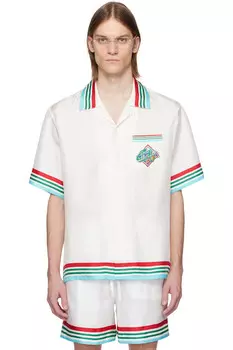 Шелковая рубашка Casa way' world series Casablanca, белый