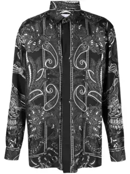 Шелковая рубашка Dandy с принтом пейсли Philipp Plein, черный