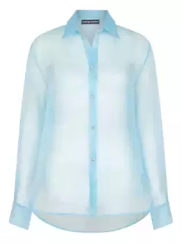 Шелковая рубашка David Koma, синий