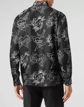 Шелковая рубашка Денди Love Philipp Plein, черный