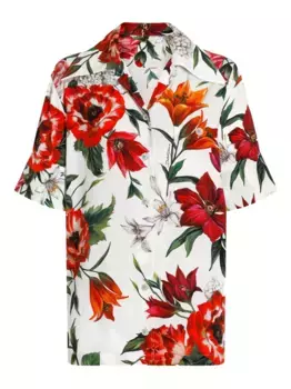 Шелковая рубашка DOLCE & GABBANA, белый