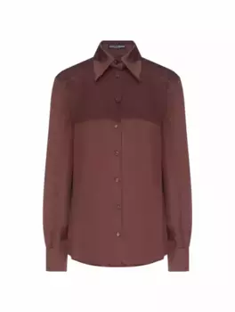 Шелковая рубашка Dolce&Gabbana, коричневый
