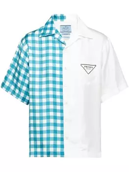 Шелковая рубашка Double Match Prada, белый