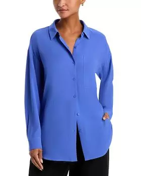 Шелковая рубашка Eileen Fisher, синий