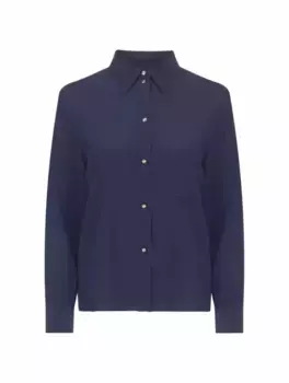 Шелковая рубашка Interlocking G Gucci, тёмно-синий