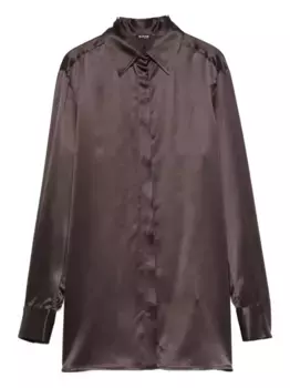 Шелковая рубашка Kiton, коричневый