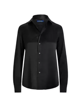 Шелковая рубашка классического кроя Polo Ralph Lauren, черный