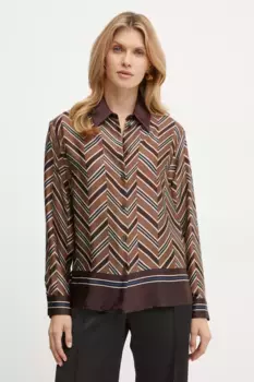 Шелковая рубашка LIQUIRIZIA Luisa Spagnoli, коричневый