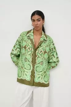 Шелковая рубашка Luisa Spagnoli, зеленый