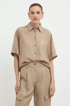Шелковая рубашка Marella, бежевый