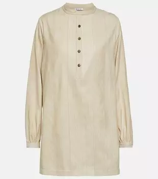 Шелковая рубашка Ольги LORO PIANA, белый