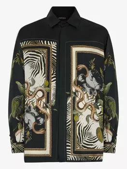 Шелковая рубашка Roberto Cavalli, черный