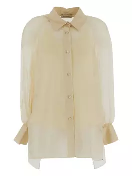 Шелковая рубашка с фантазийным принтом Gentry Portofino, нейтральный