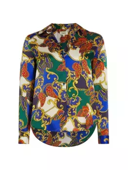 Шелковая рубашка с филигранным принтом Tyler L'Agence, цвет multi butterfly chain