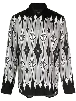 Шелковая рубашка с графичным принтом AMIRI, черный