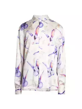 Шелковая рубашка с кроликом Nahmias, белый