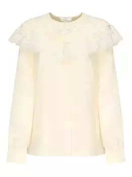 Шелковая рубашка с кружевной отделкой CHLO, нейтральный