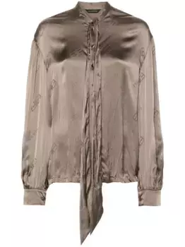 Шелковая рубашка с логотипом BB BALENCIAGA, нейтральный