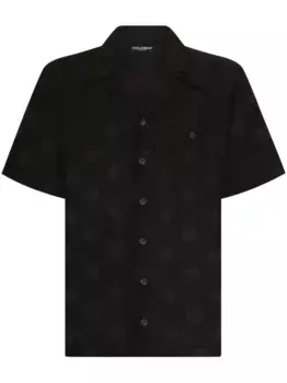Шелковая рубашка с монограммой DG DOLCE & GABBANA, черный