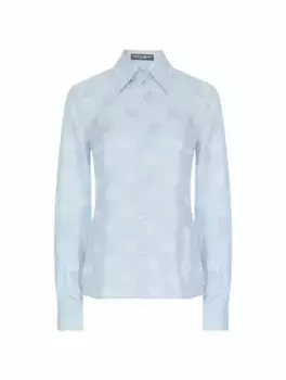 Шелковая рубашка с монограммой Dolce&Gabbana, синий