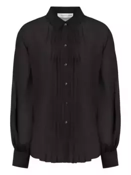 Шелковая рубашка с плиссировкой Raquel Diniz, черный