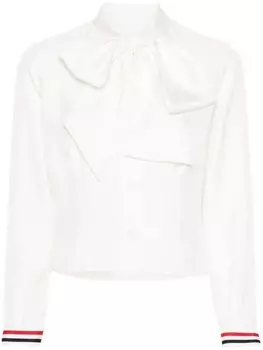 Шелковая рубашка с полосками RWB Thom Browne, белый