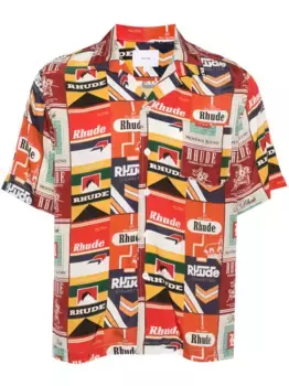 Шелковая рубашка с принтом Cigarette RHUDE, красный