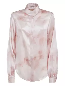 Шелковая рубашка с принтом Kiton, розовый