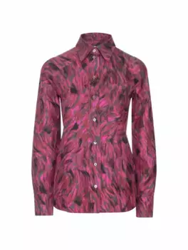 Шелковая рубашка с принтом Lanvin, мультиколор