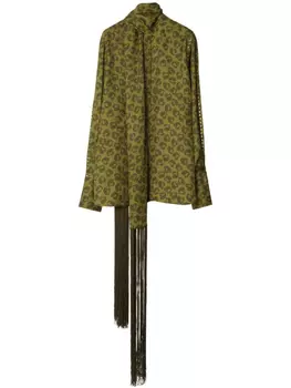 Шелковая рубашка с принтом пейсли от Burberry, зеленый